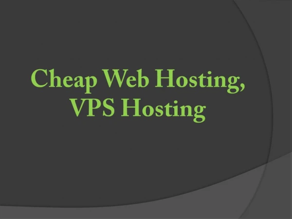 Cheap Web Hosting, Web Hosting Service, VPS Hosting