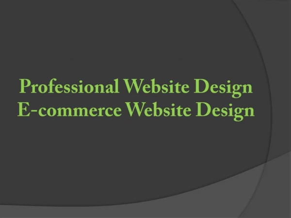 Professional Website Design Services - E-commerce Website Design - Website Design And Development