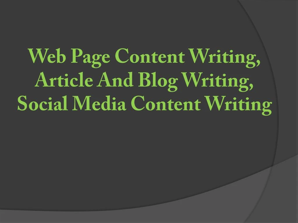 web page content writing article and blog writing
