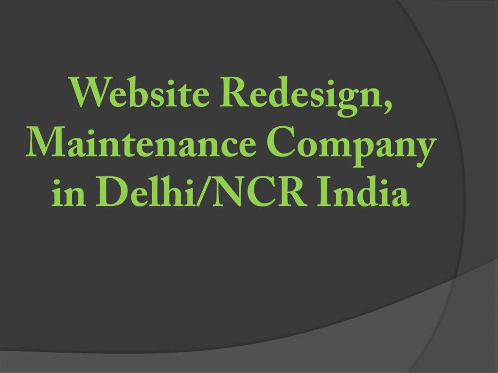 website redesign maintenance company in delhi