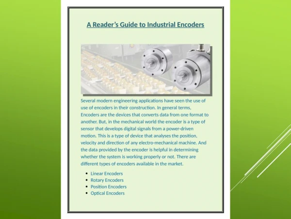 A Readerâ€™s Guide to Industrial Encoders