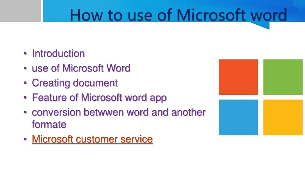 how to use of microsoft word