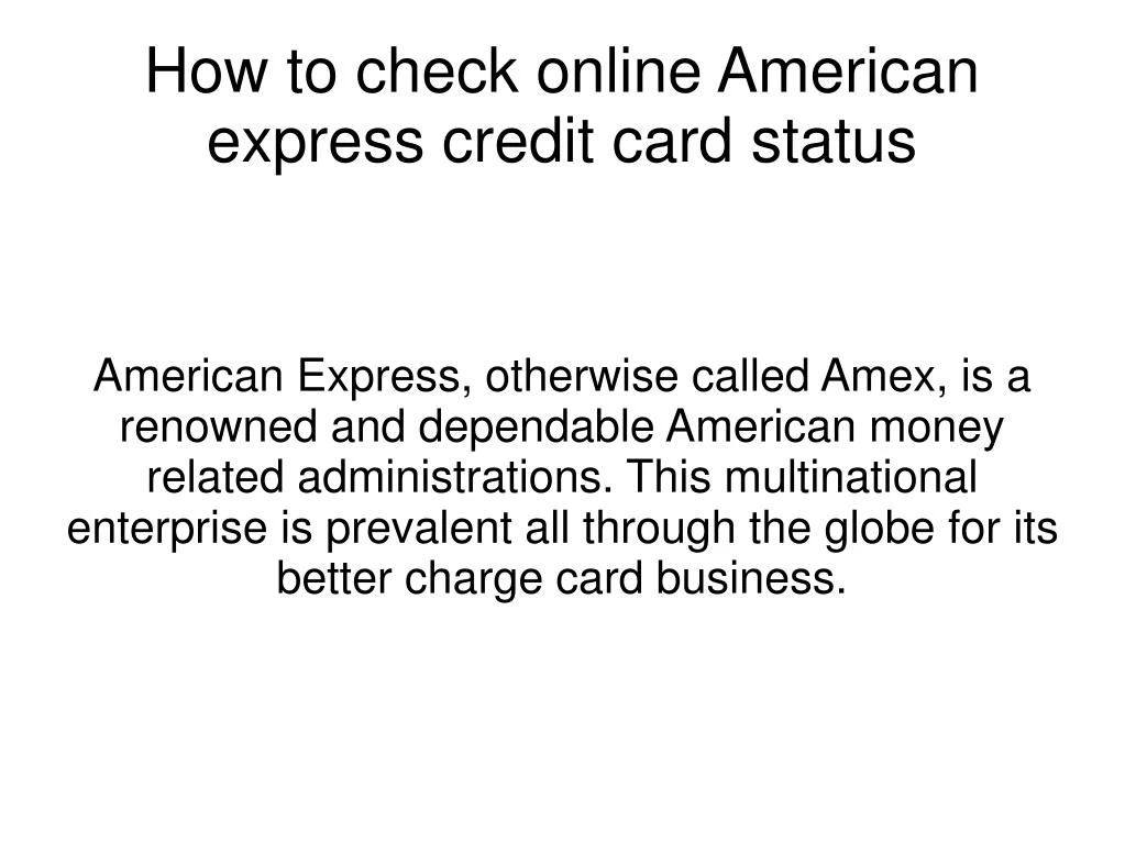 how to check online american express credit card status