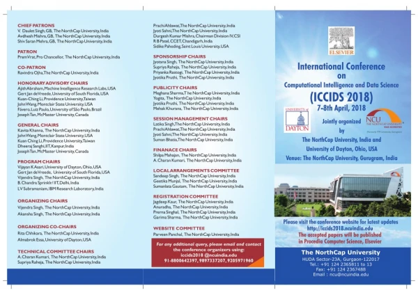 International Conference on ICCIDS 2018 at NCU, Gurugram