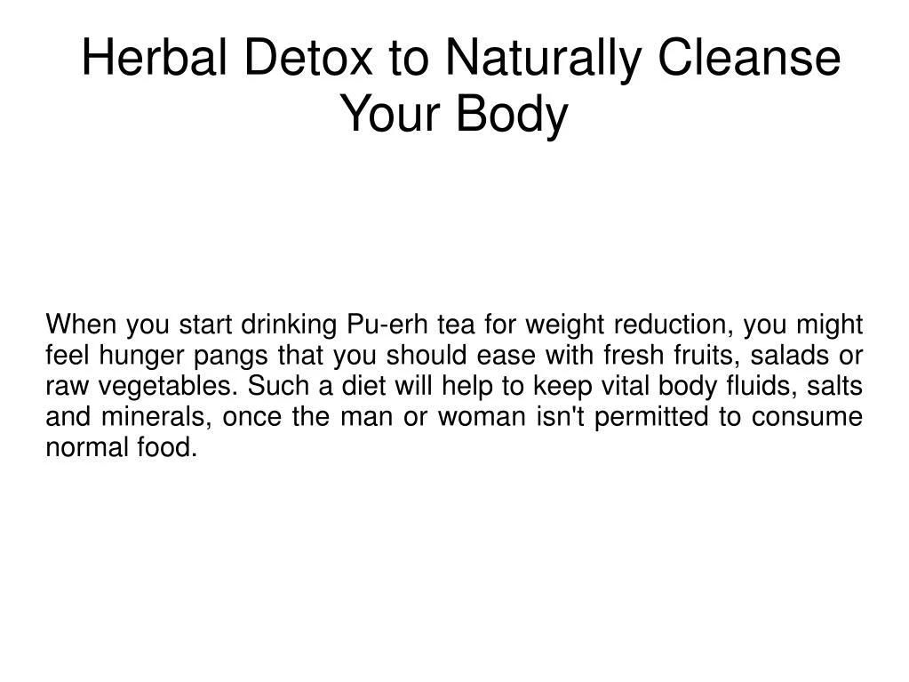 herbal detox to naturally cleanse your body