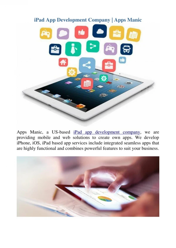 iPad App Development Company | Apps Manic