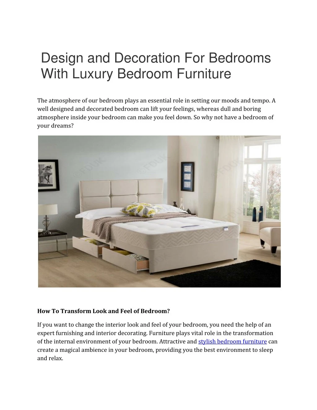 design and decoration for bedrooms with luxury