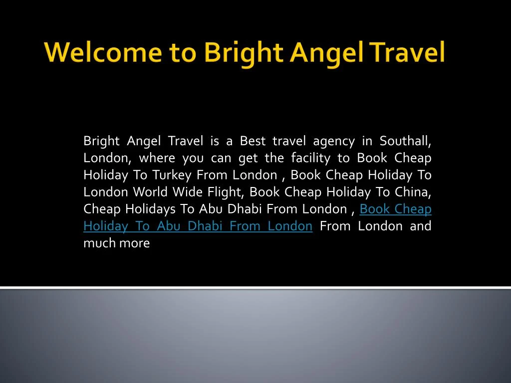 welcome to bright angel travel