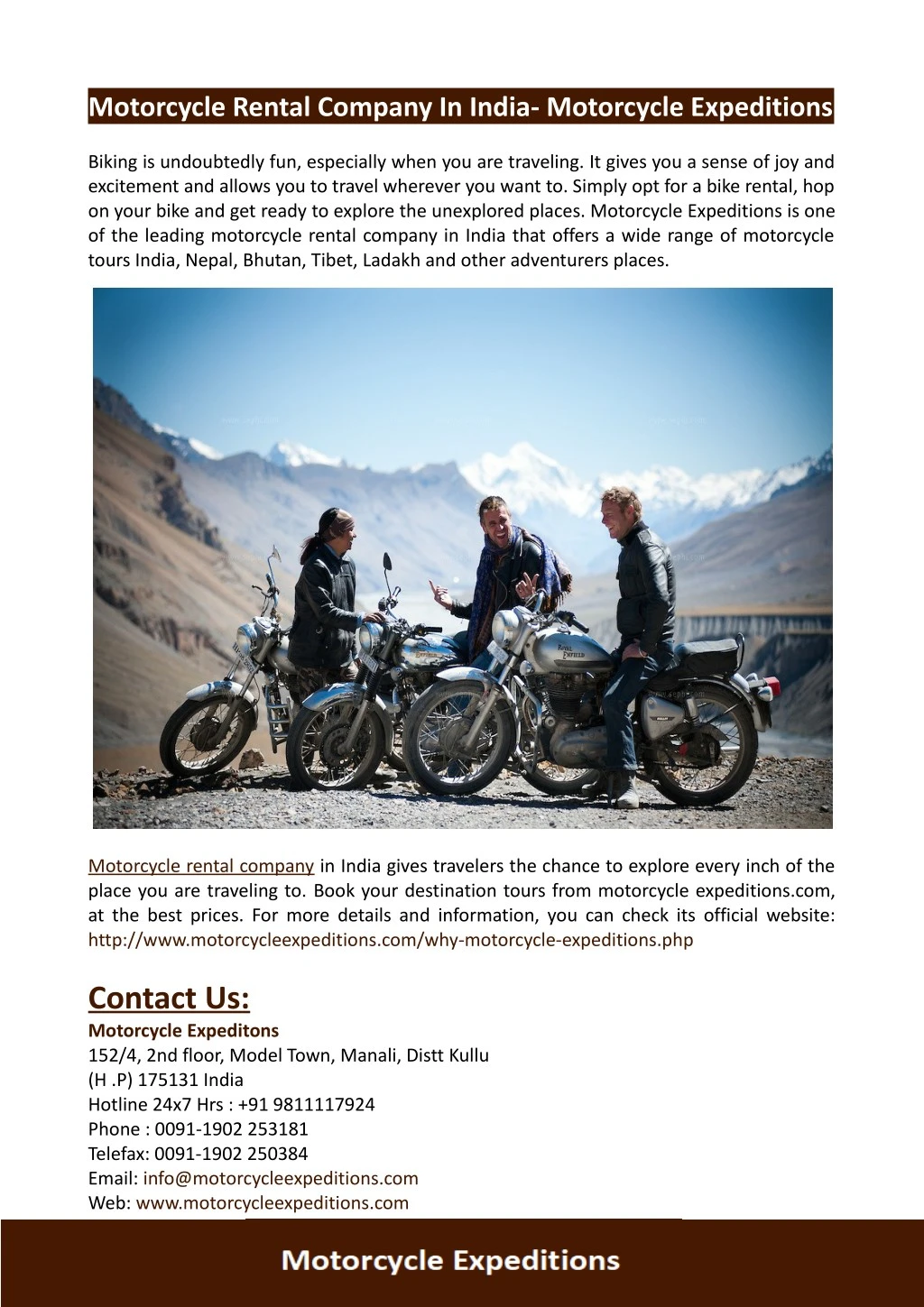 motorcycle rental company in india motorcycle