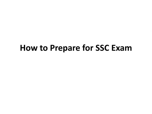 How to Prepare for SSC