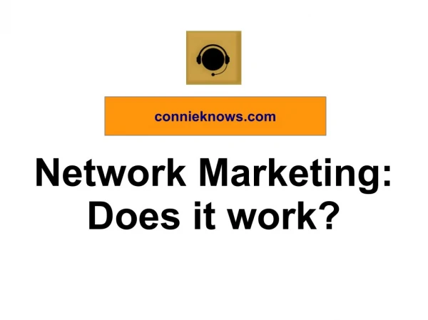 Network Marketing: Does it Work?