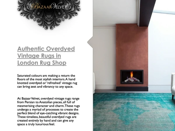 Authentic Overdyed Vintage Rugs in London Rug Shop
