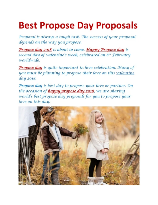 Best Propose Day Proposals