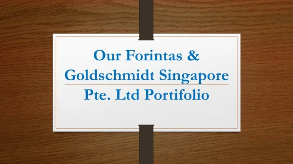 Our Forintas & Goldschmidt Singapore Pte. Ltd Portifolio