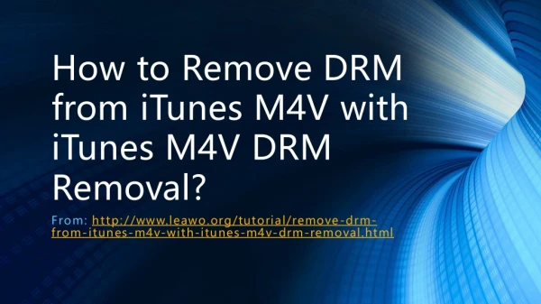 how to remove DRM from iTunes M4V with iTunes M4V DRM Removal