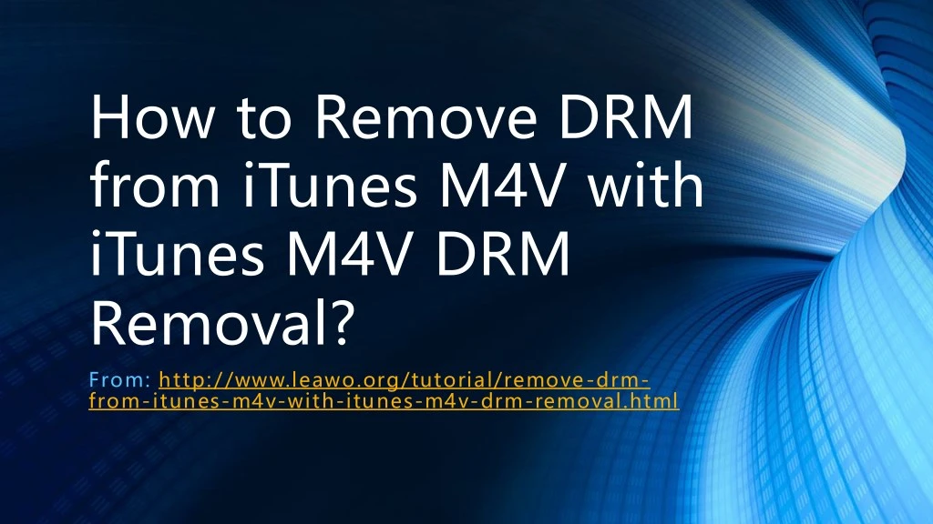 how to remove drm from itunes m4v with itunes