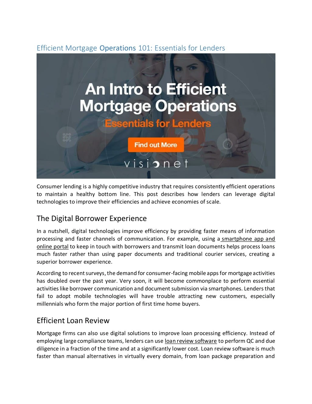 efficient mortgage operations 101 essentials