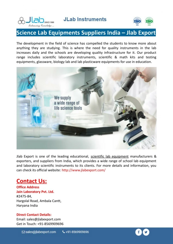 Science Lab Equipments Suppliers