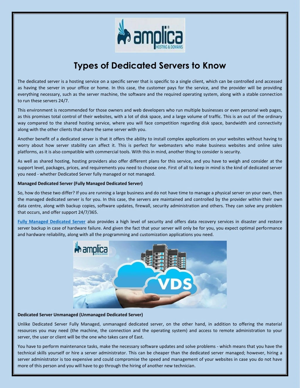 types of dedicated servers to know