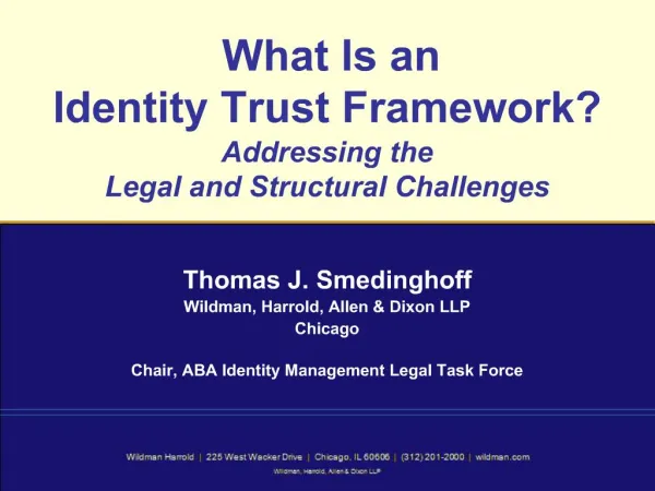 What Is an Identity Trust Framework Addressing the Legal and Structural Challenges