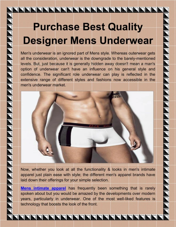 Purchase Best Quality Designer Mens Underwear