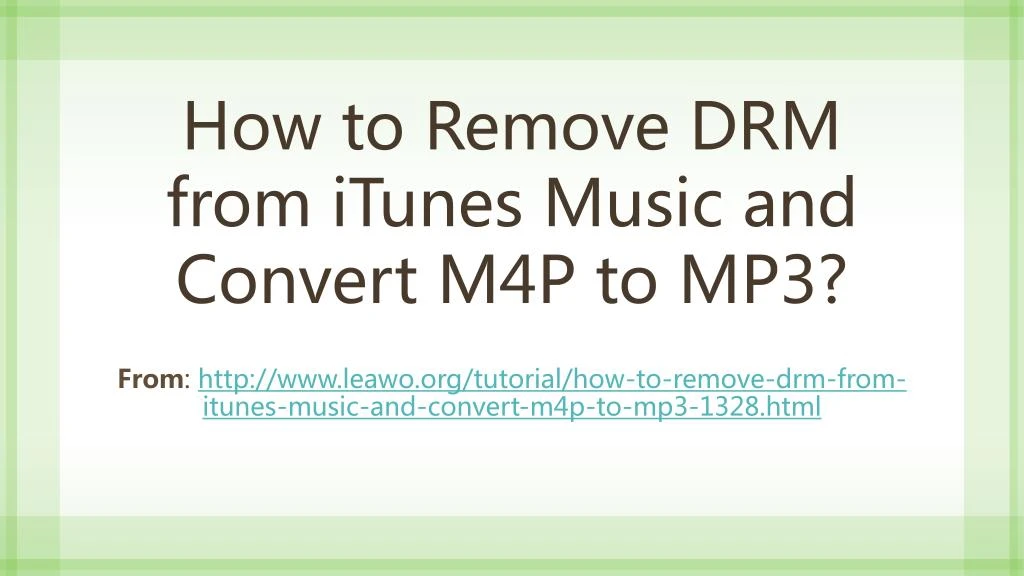 how to remove drm from itunes music and convert m4p to mp3