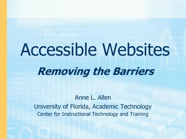 Accessible Websites Removing the Barriers