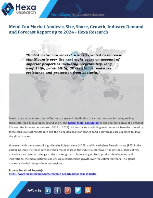 Metal Can Industry Research Report