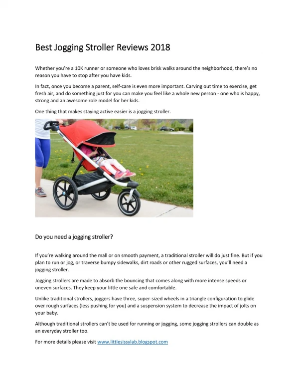 Best Jogging Stroller Reviews