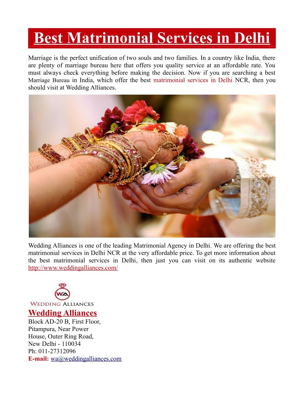 best matrimonial services in delhi