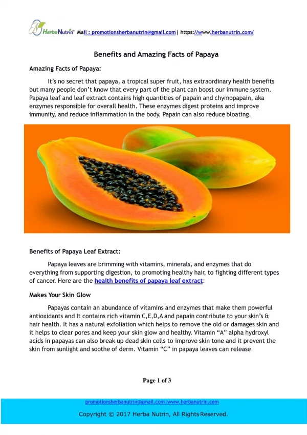 Benefits And Amazing Facts Of Papaya Leaf Extract