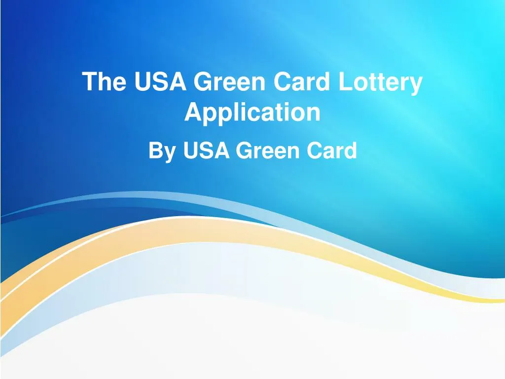the usa green card lottery application