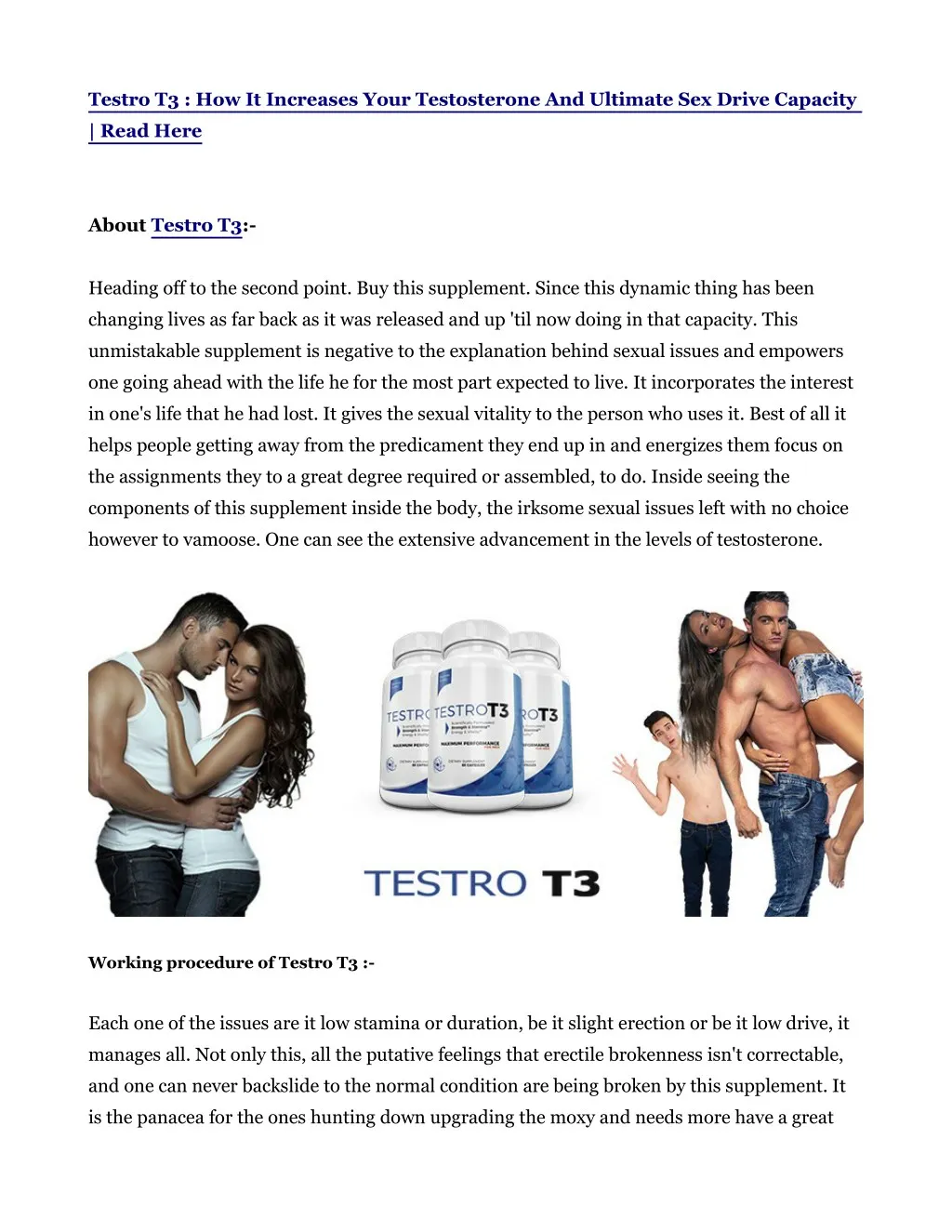 testro t3 how it increases your testosterone