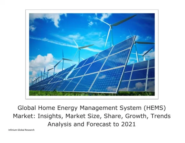 Global Home Energy Management System (HEMS) Market - IGR 2021