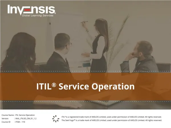 ITIL Service Operation - Invensis Learning