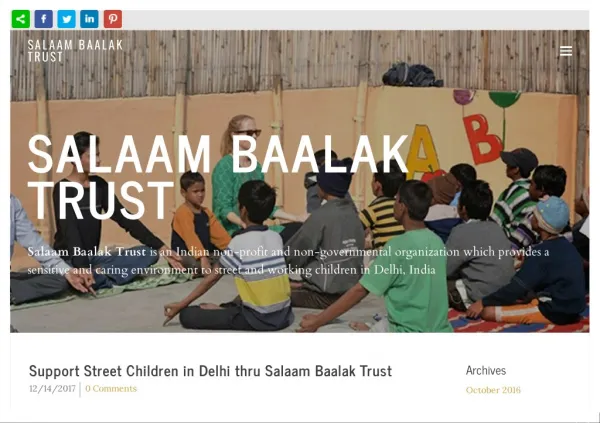 Support Street Children in Delhi thru Salaam Baalak Trust