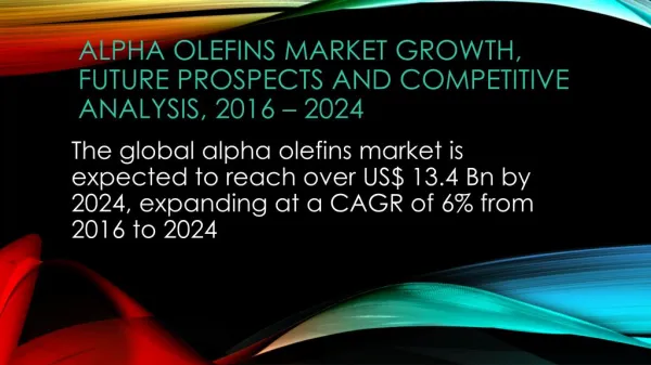 Alpha Olefins Market Growth, Future Prospects and Competitive Analysis, 2016 – 2024