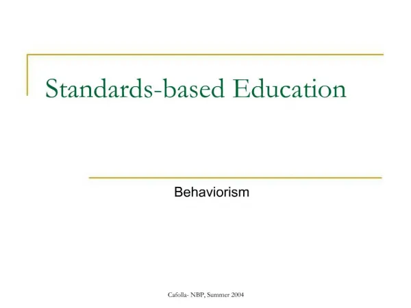 Standards-based Education