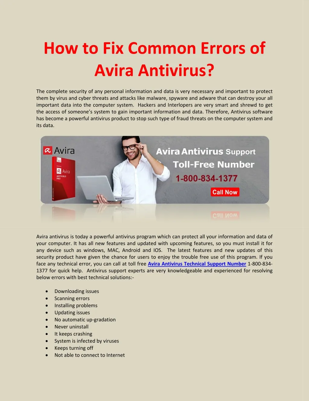 how to fix common errors of avira antivirus