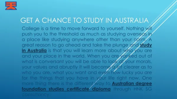 Get a Chance to Study in Australia