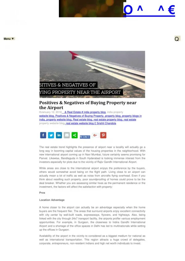 Positives & Negatives of Buying Property near the Airport
