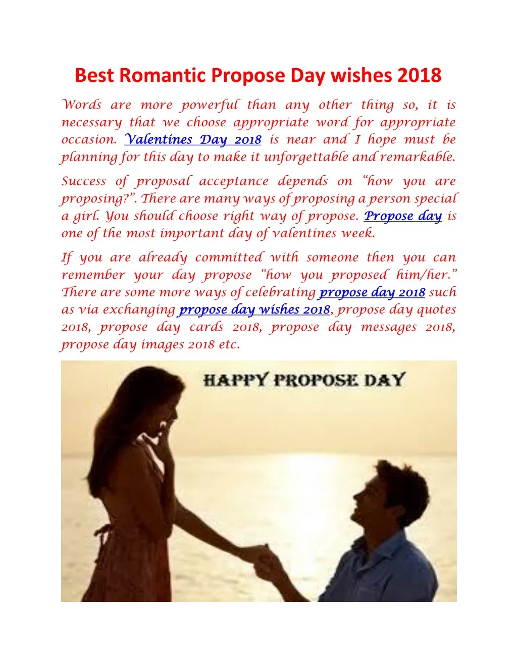 best romantic propose day wishes 2018