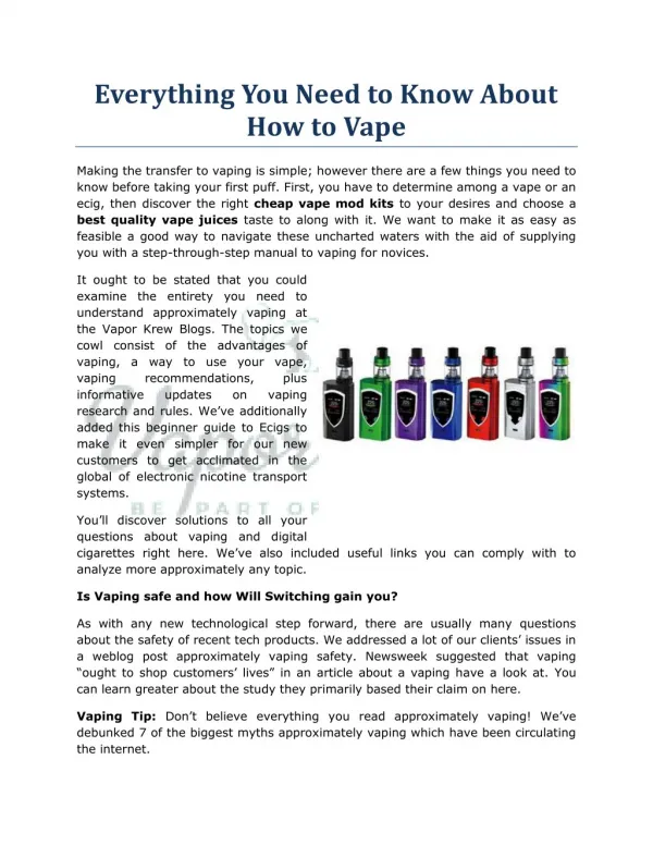 Everything You Need to Know About How to Vape