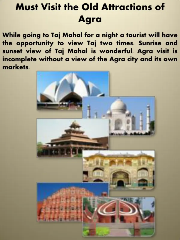 Must Visit the Old Attractions of Agra