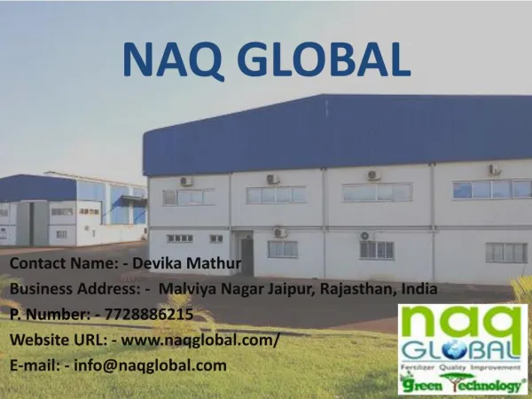 Best Fertilizer Quality Improvement Material | NAQ Global