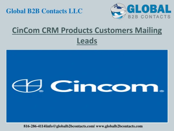CinCom CRM Product Customer Mailing Leads