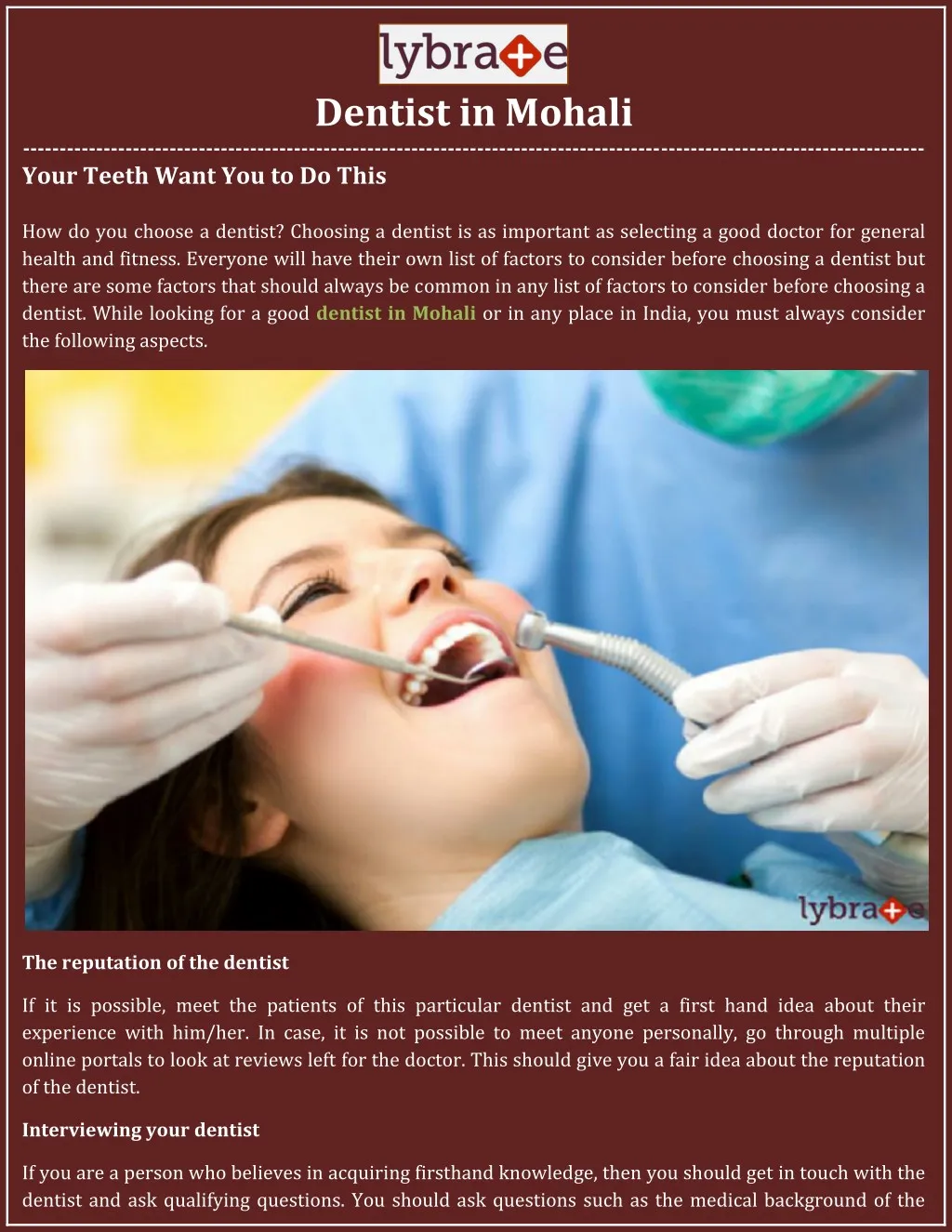 dentist in mohali