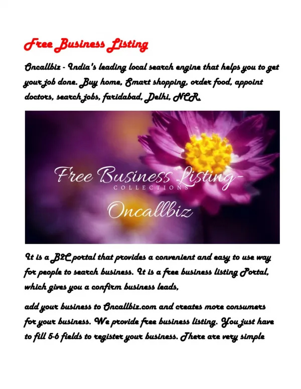 Free Business Listing - Grow your Business