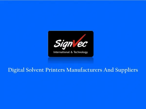 digital solvent printers manufacturers