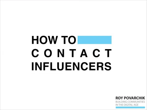 How To Contact Influencers